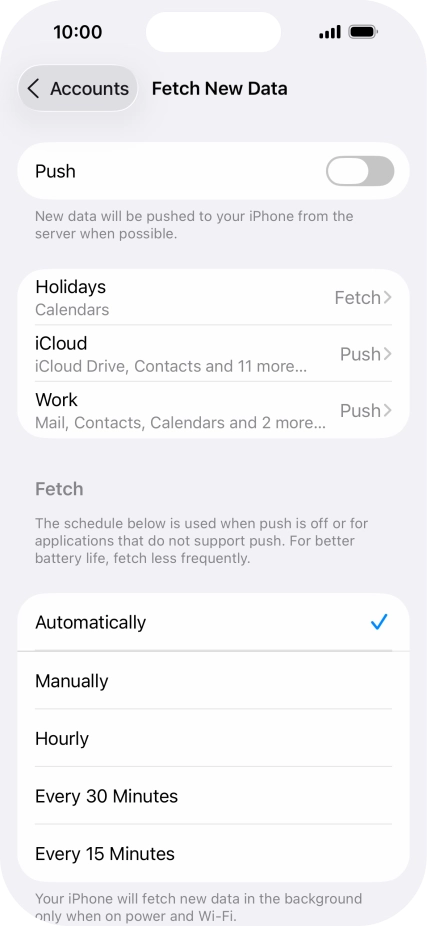 If you turn off the function, press the required setting.