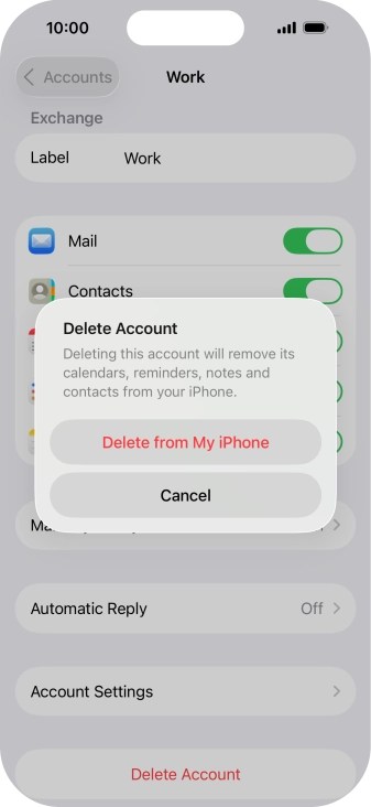 Press Delete from My iPhone.