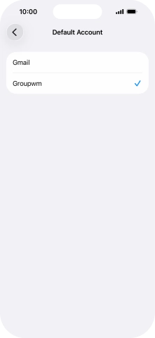 Press the required email account to select the email account as your default account.
