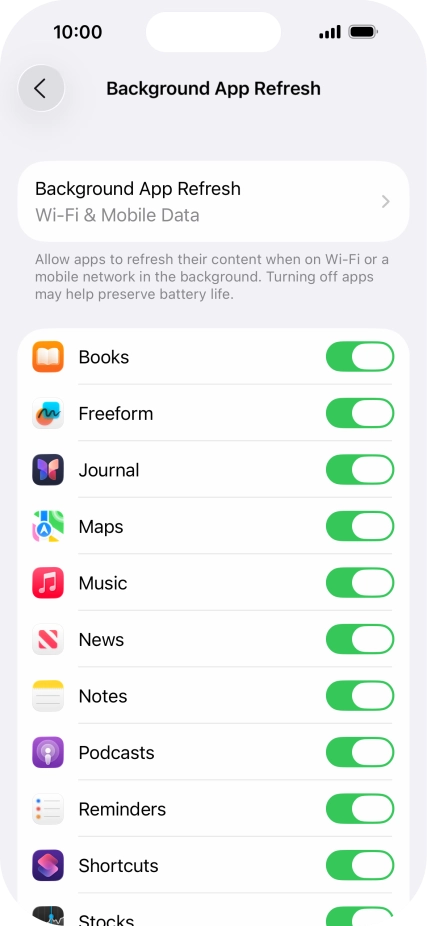 Press Background App Refresh.