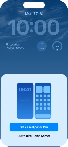 To use the same colour theme on the home screen, press Set as Wallpaper Pair.