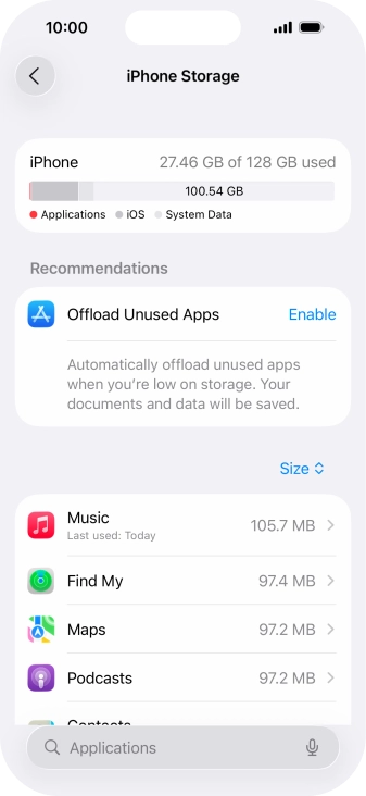 Press the required app.
