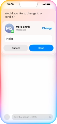If an app is open on your phone, such as Messages, you can also use the functions available here, e.g.: REPLY [text].