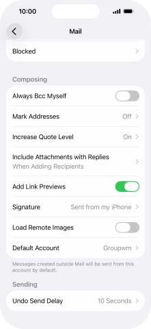 Press Default Account.