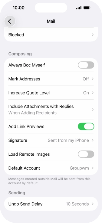 Press Default Account.