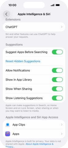 Press ChatGPT and follow the instructions on the screen to turn use of ChatGPT on or off.