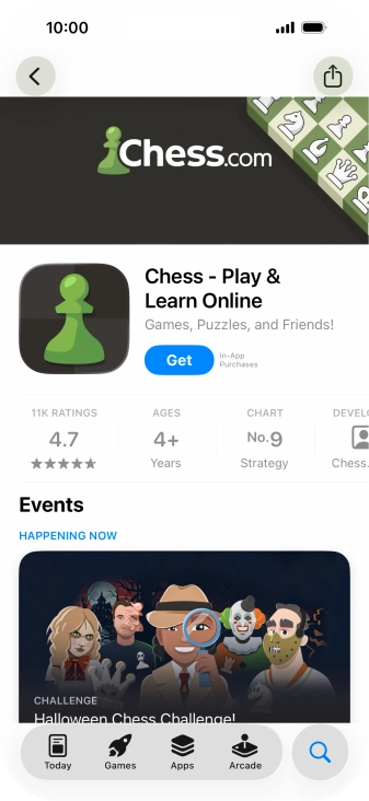 Press Get and follow the instructions on the screen to install the app.