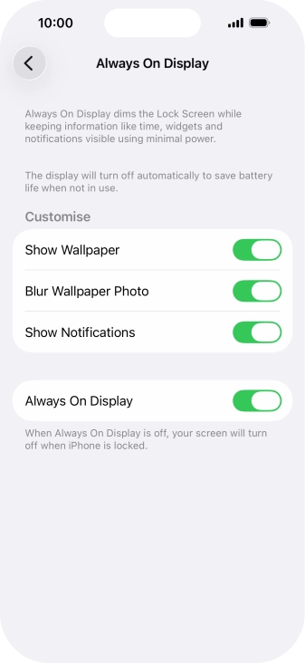 Press the indicator next to 