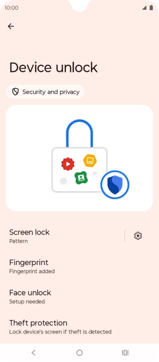 Press Screen lock and key in the additional phone lock code you created earlier.