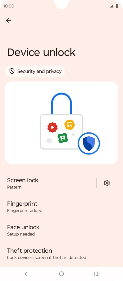 Press Screen lock and key in the additional phone lock code you created earlier.