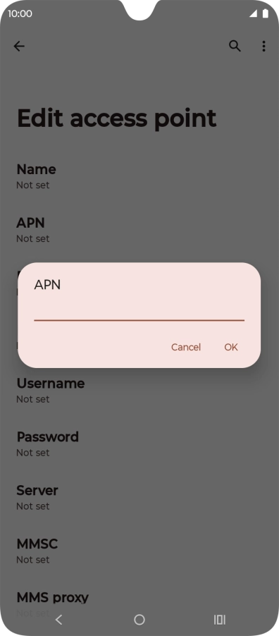 Key in live.vodafone.com and press OK.
