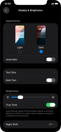 Press the indicator next to 