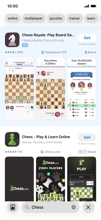 Press the required app.