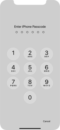 Use the phone lock code you created.