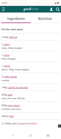 Go to the required screen.