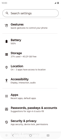 Press Passwords, passkeys & accounts.
