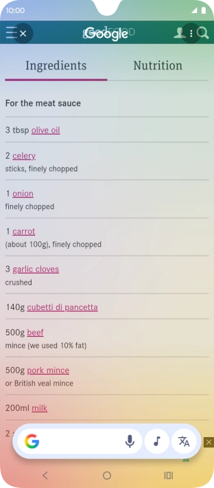 Press the translation icon.