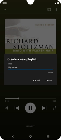 Key in a name for the playlist and press Create.
