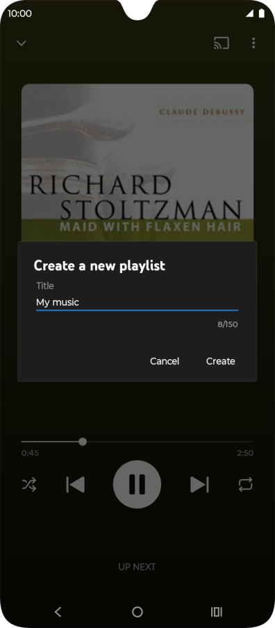 Key in a name for the playlist and press Create.