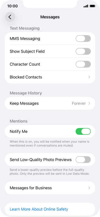Press the indicator next to 