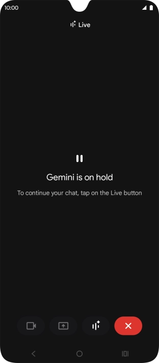 To resume the conversation, press the resume icon.