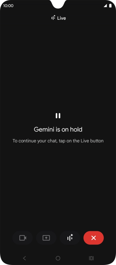To resume the conversation, press the resume icon.