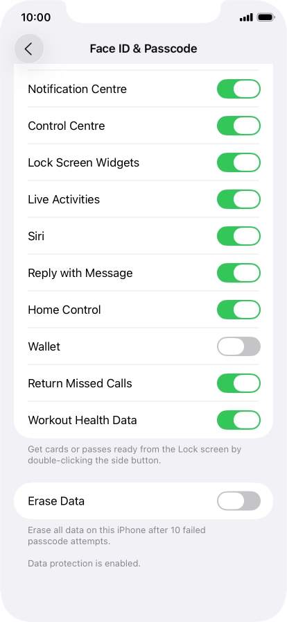 Press the indicator next to 