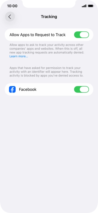 Press the indicator next to 