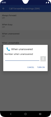 Key in +61414121121 and press TURN ON.