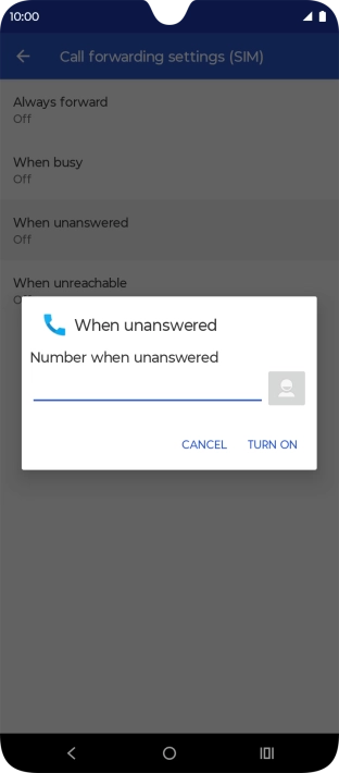 Key in +61414121121 and press TURN ON.