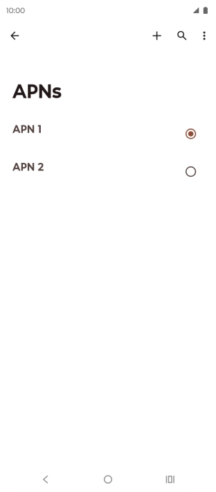 Press the field next to the data connection to activate it.