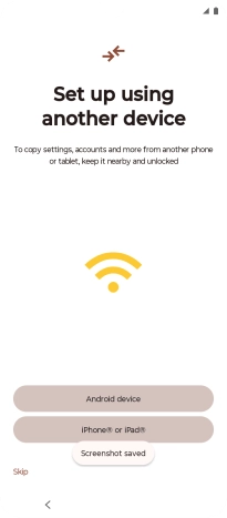 You can transfer the contents of another phone to your phone when it's activated for the first time and after a factory reset. When this screen is displayed, your phone is ready to transfer content from another phone.