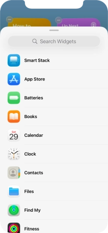 Press the required widget.