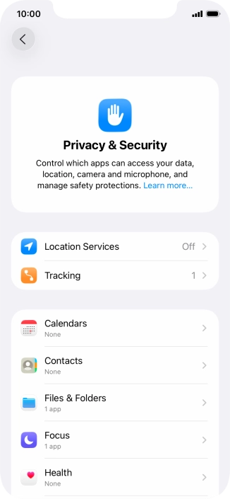 Press Location Services.