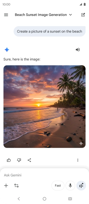 You can also ask Gemini to generate a picture based on your description.