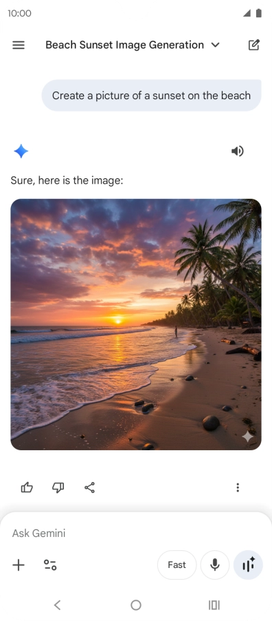You can also ask Gemini to generate a picture based on your description.