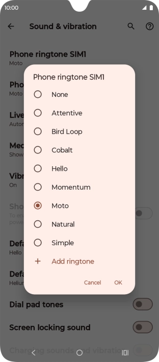 Press the required ring tones to hear them.