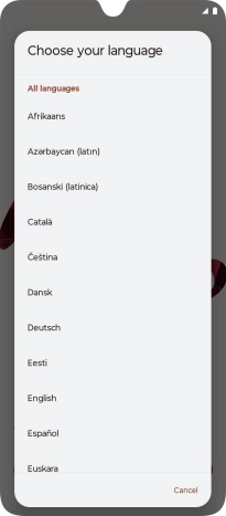 Press the required language.