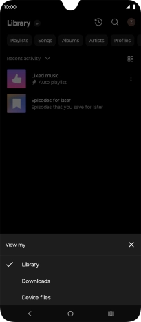 Press the required category and go to the required audio file.