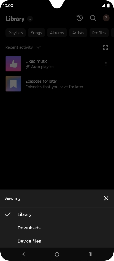 Press the required category and go to the required audio file.