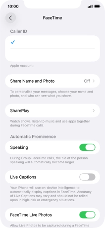 Press the required setting below 
