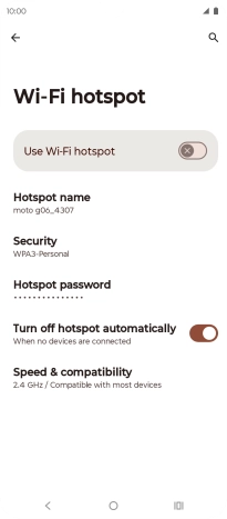 Press Hotspot password.