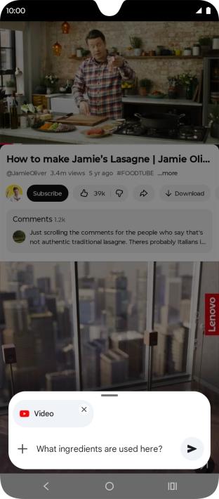 Follow the instructions on the screen to type or speak the required question for the video.
