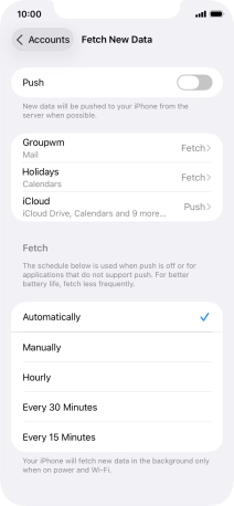 If you turn off the function, press the required setting.