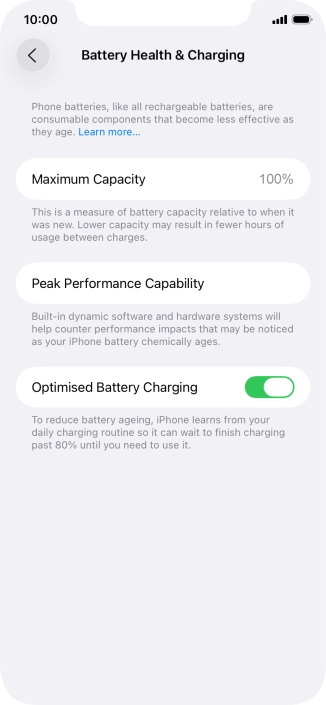 Press the indicator next to 