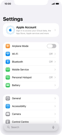 Press Apple Account.