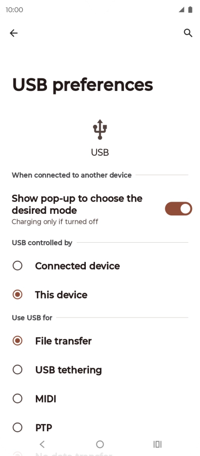 Press File transfer.