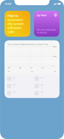 Slide your finger up or down on the screen to see more widgets.