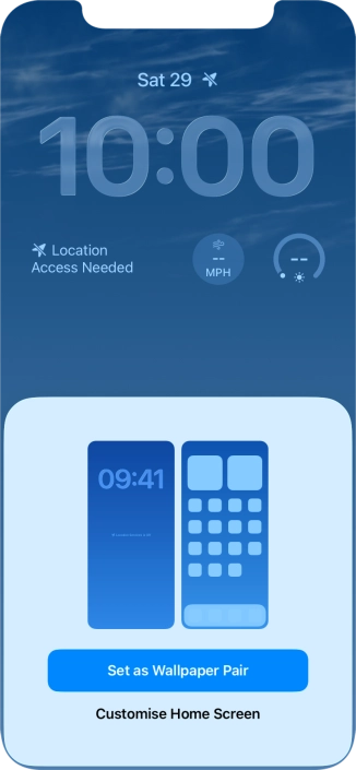 To use the same colour theme on the home screen, press Set as Wallpaper Pair.