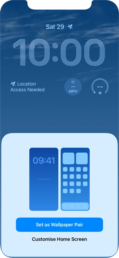 To use the same colour theme on the home screen, press Set as Wallpaper Pair.